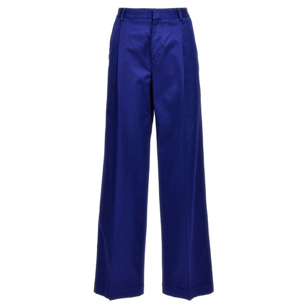 CELLAR DOOR Blue Cotton Casual Women's Pants